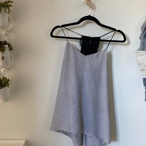 Express Medium black and white stripe tank